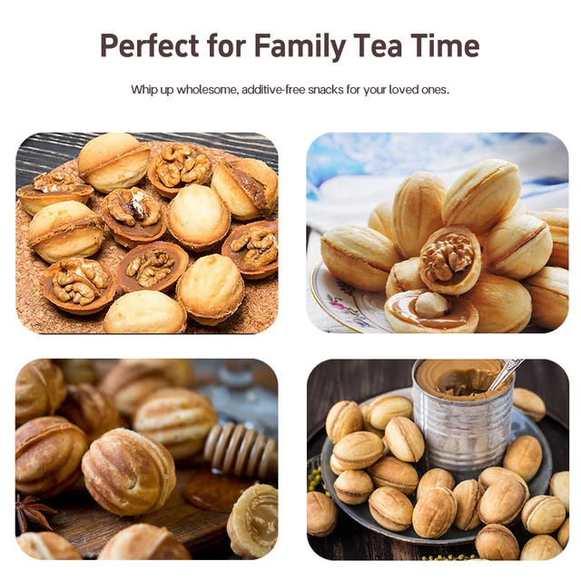 Electric Walnut Cake Waffle Maker With Nuts 12 Holes Cooking Kitchen Biscuits Making for Baking Business Nuts Waffle 2