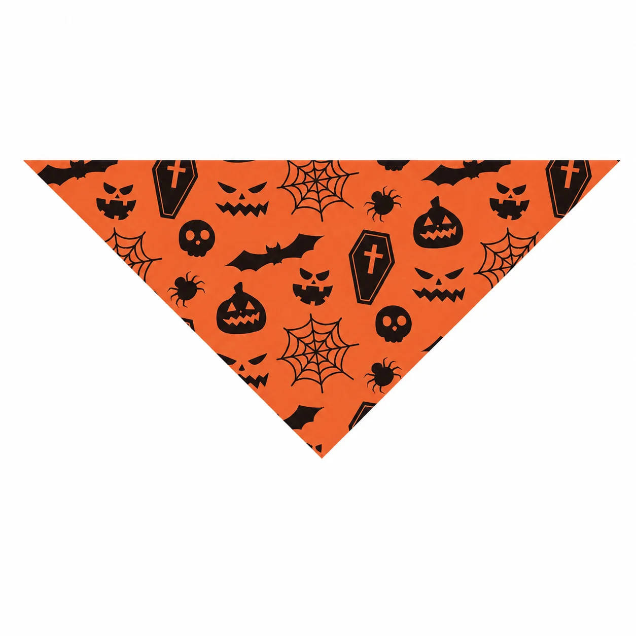 Small Dog Cat Bandana Halloween Pumpkin Ghost Printed Triangle Scarf Adjustable Festive Costume Accessory Durable Soft