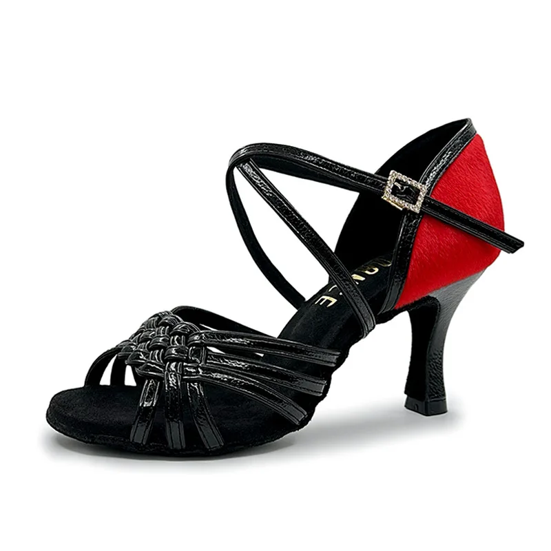 

UK Latin Dance Shoes for Women, Professional Genuine Leather Sole, Comfortable Indoor Ballroom Practice Footwear