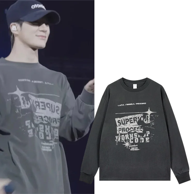 

NCTDR Pure Cotton Long Sve T-irt round Ne Casual Print Loose Fit ex Breathable Comfortable for Youth All Seasons