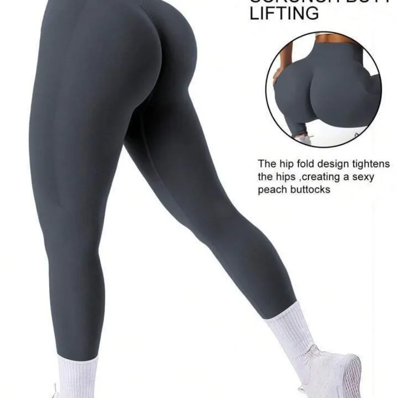 

Новые женские бесшовные леггинсы для йоги и фитнеса с эффектом персиковых ягодиц, эластичные спортивные брюки для тренировок, весна-лето 2026