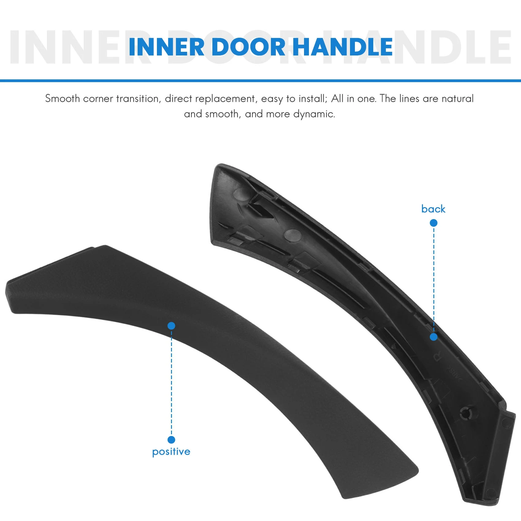 우측 내부 문짝 패널 핸들 풀 외부 트림 커버, BMW 3 시리즈 E90 E91 E92 E93 블랙, 신제품