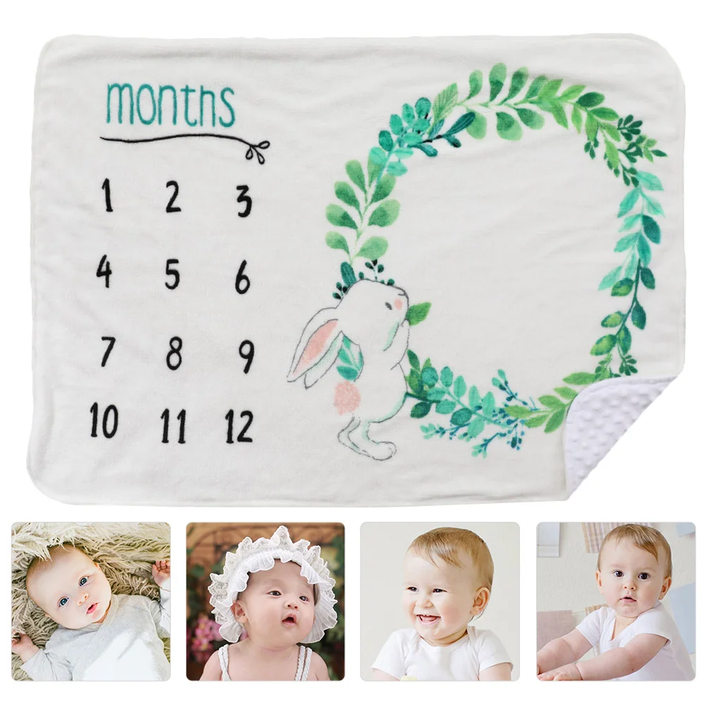 

Growth Memorial Blanket Baby Fleece Photo Props Printed Monthly Lovely Child Pattern Christmas Cotton Durabl