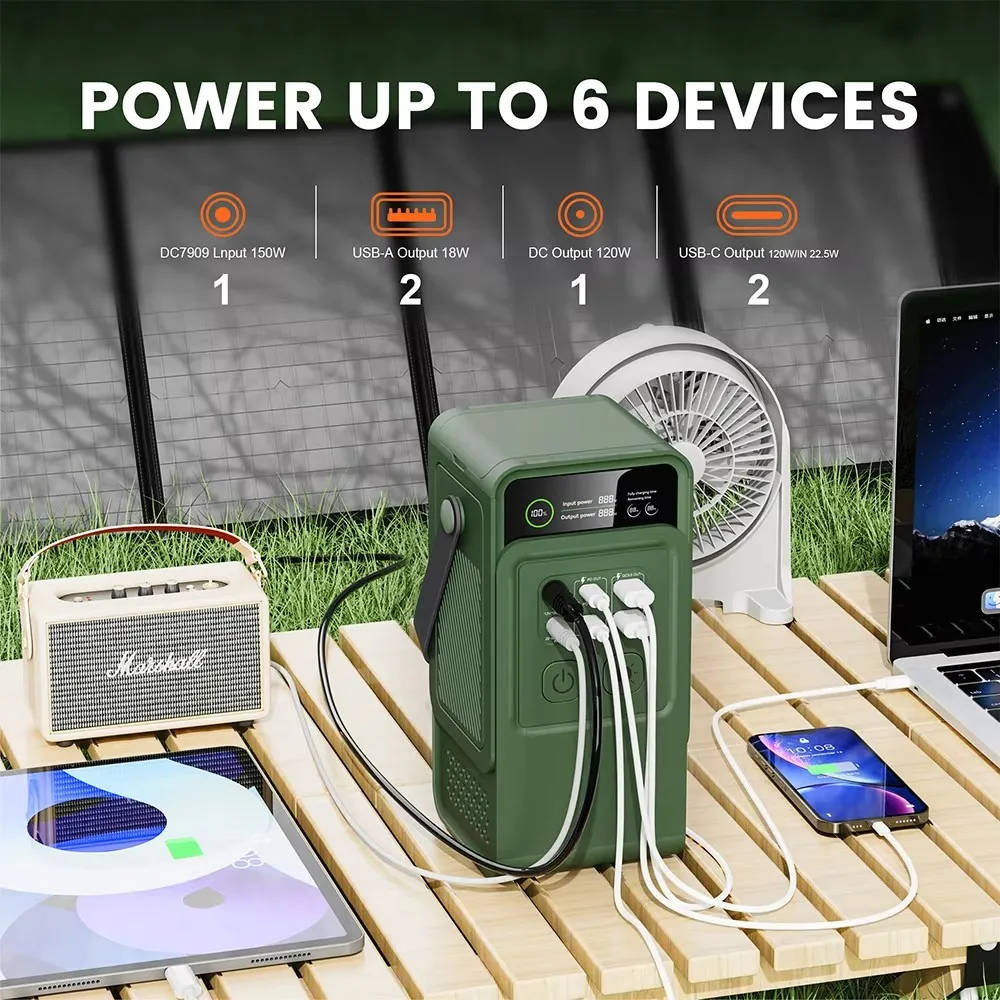 60000mAh 200W 192Wh محطة طاقة التخييم قوة البنك LiFePo4 شاحن محمول بطارية مولد الطاقة الشمسية في الهواء الطلق USB ميناء العرض