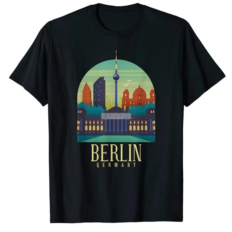 man brand t shirt Mens summer t-shirt World Traveler in Berlin T-Shirt cotton tshirt men tee shirt euro size teeshirts