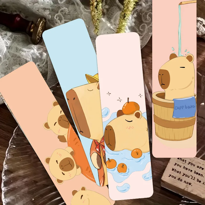

CC 30pcs Kapibara Bookmark Cartoon Cute Reading Mark Office Supplies Creative Card