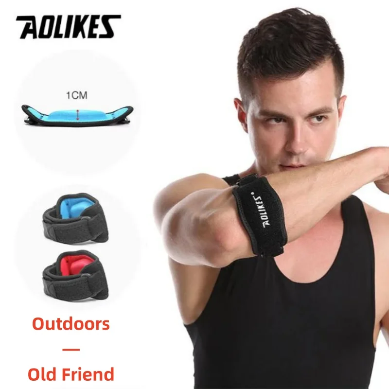 1PCS AOLIKES Adjustable Basketball Tennis Golf Elbow Support Golfer's Strap Elbow Pads Lateral Pain Syndrome Epicondylitis Brace