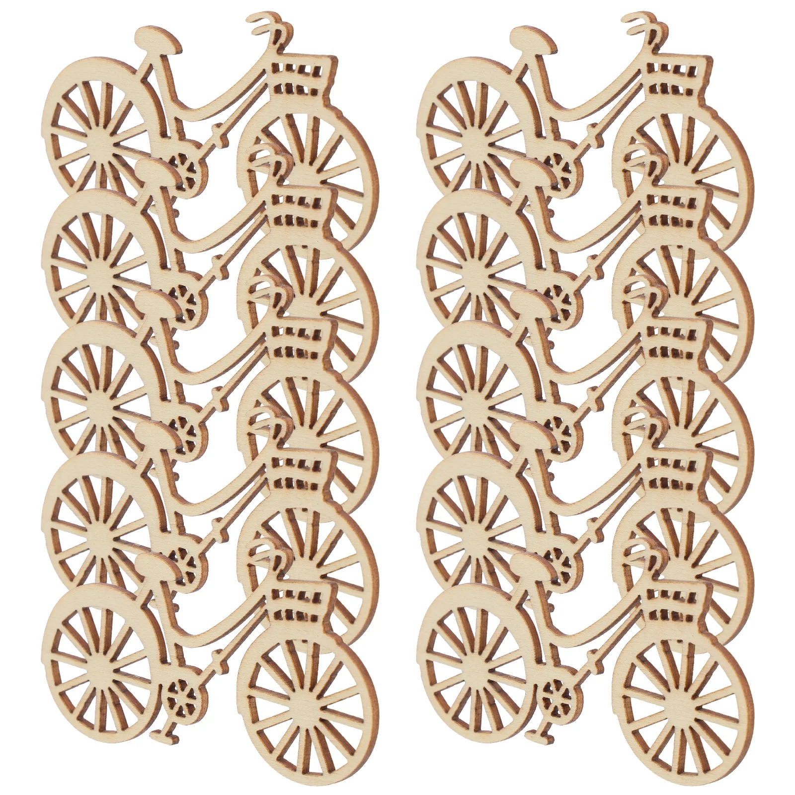 

10 Pcs Christmas Decorations Wooden Bicycle Bike for Laser Cutting Craft Office