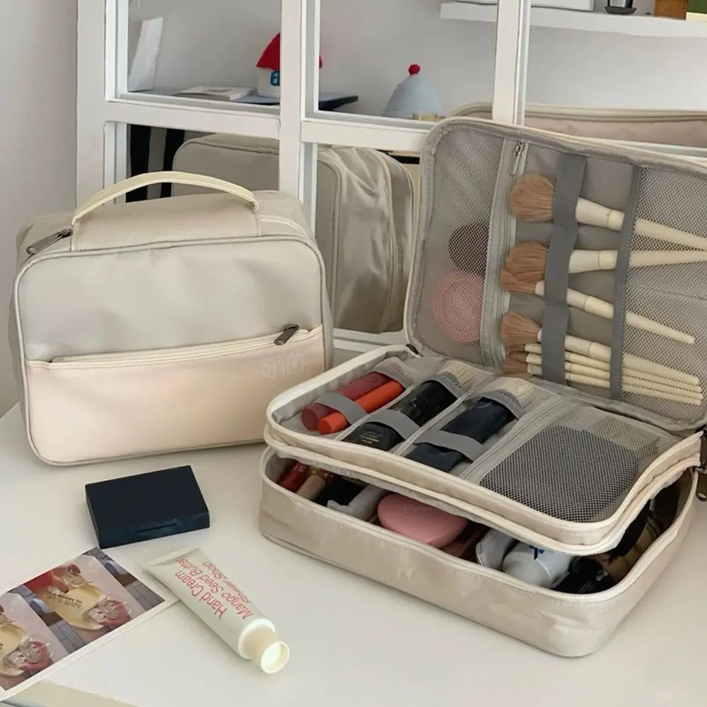 

Портативная косметичка большой емкости, двухслойная многофункциональная косметичка, трехслойная ручная сумка для хранения, дорожная сумка