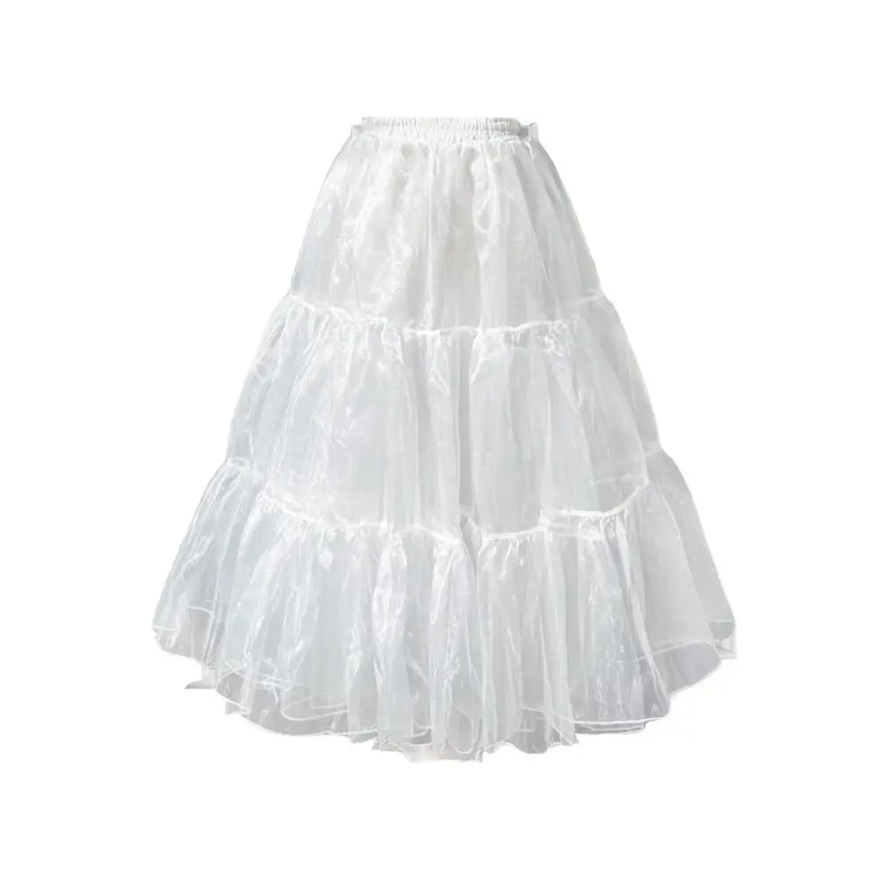 Modischer Lolita-Petticoat, weiß, ohne Reif, Unterrock, Krinoline, atmungsaktiv, für Cosplay, Ballkleid, Petticoats, Partykleid – Detail 7