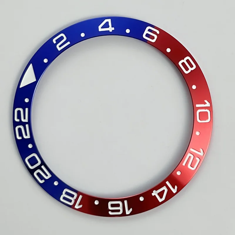 Anello per inserto lunetta per orologio in ceramica da 38 mm per cassa dell'orologio Pendenza in lega adatta per NH35 NH34 GMT Orologio da uomo subacqueo Parte Acce