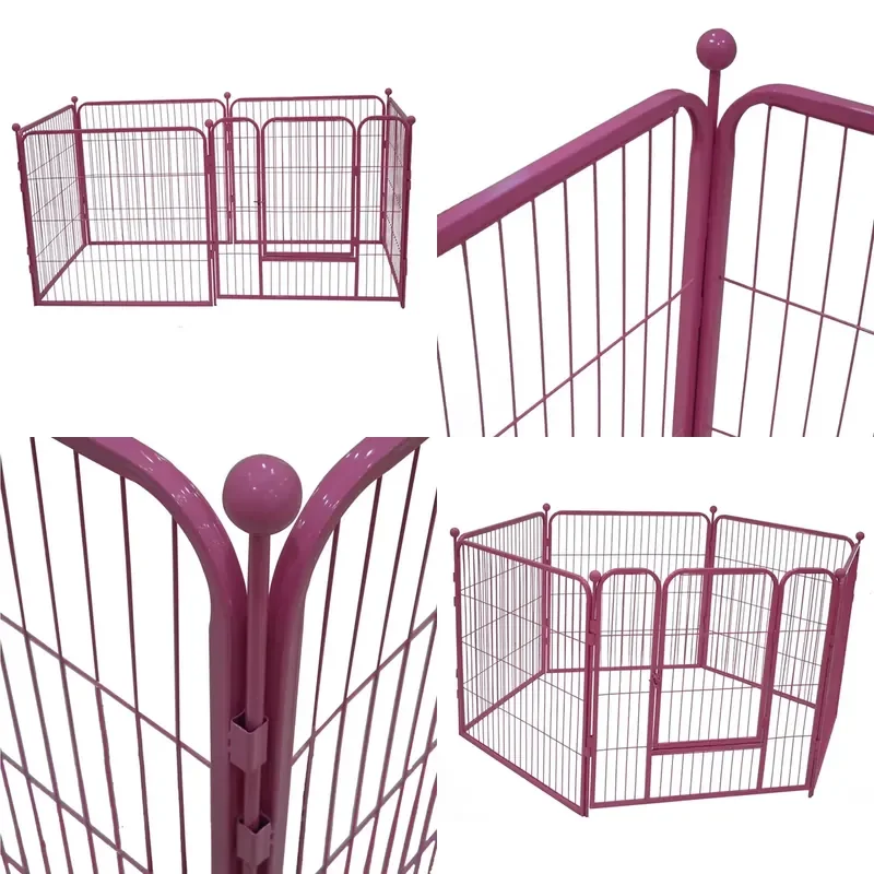 6 Pcs Large Indoor Dog Kennel Fence Pet Playpen Exercise Pen for Puppy Cat Small Animals Home Use Portable Safety Barrier