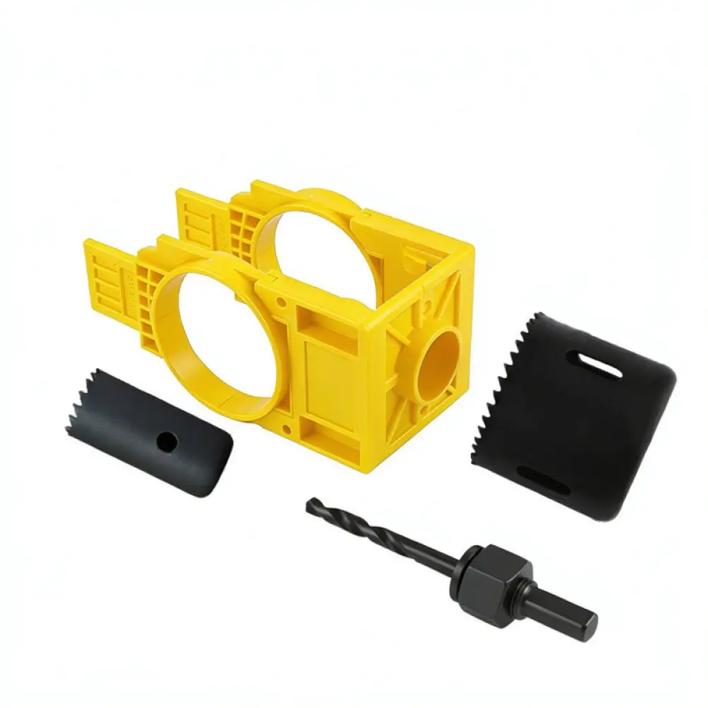 Woodworking Door Lock Hole Saw Template Kit Professional Drill Guide Accurate Positioning Carpentry Hand Tool