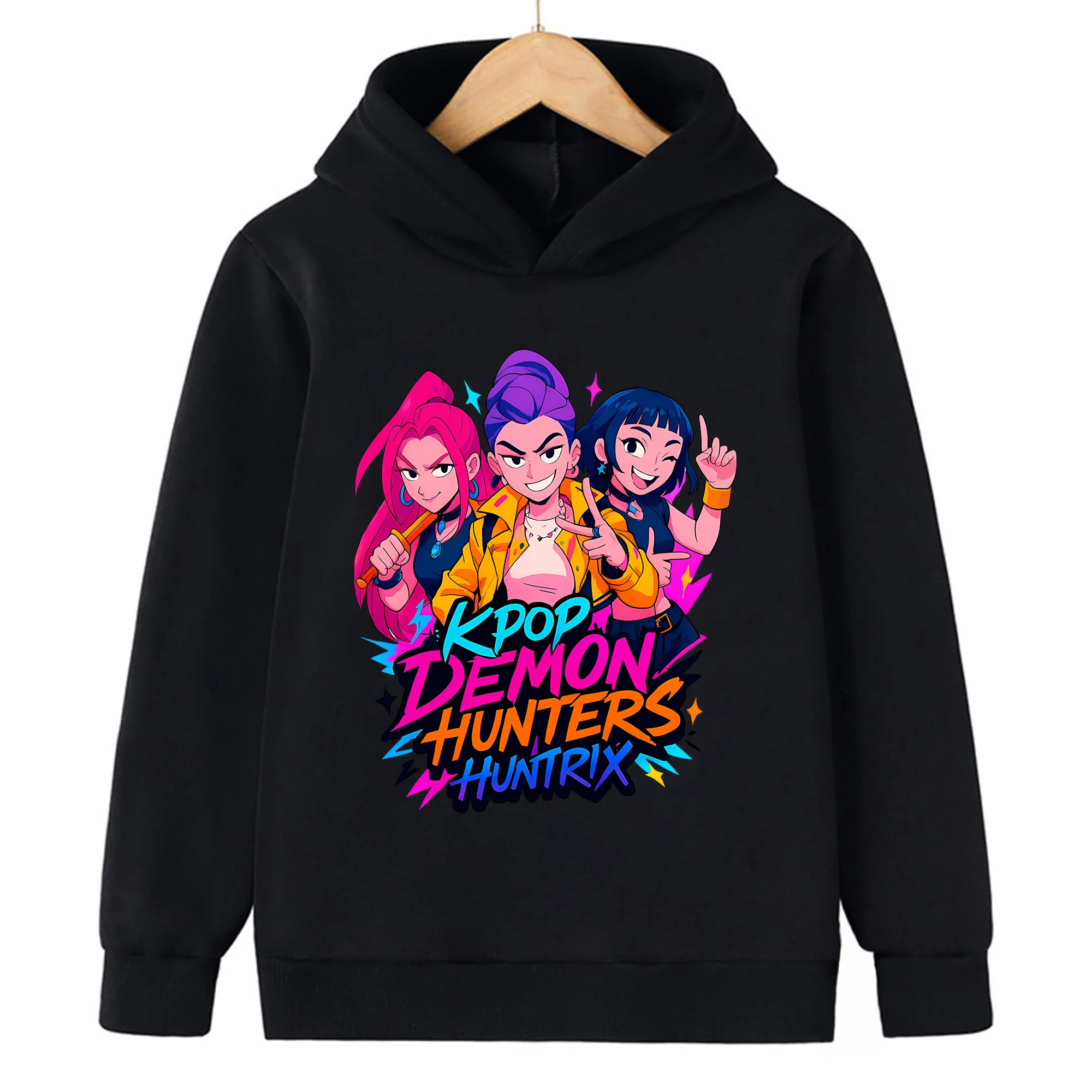 جديد KPop شيطان الصيادين الكرتون موضة عادية الفتيات أفضل هوديي 2025KPop ملابس الأطفال الربيع والخريف هوديي