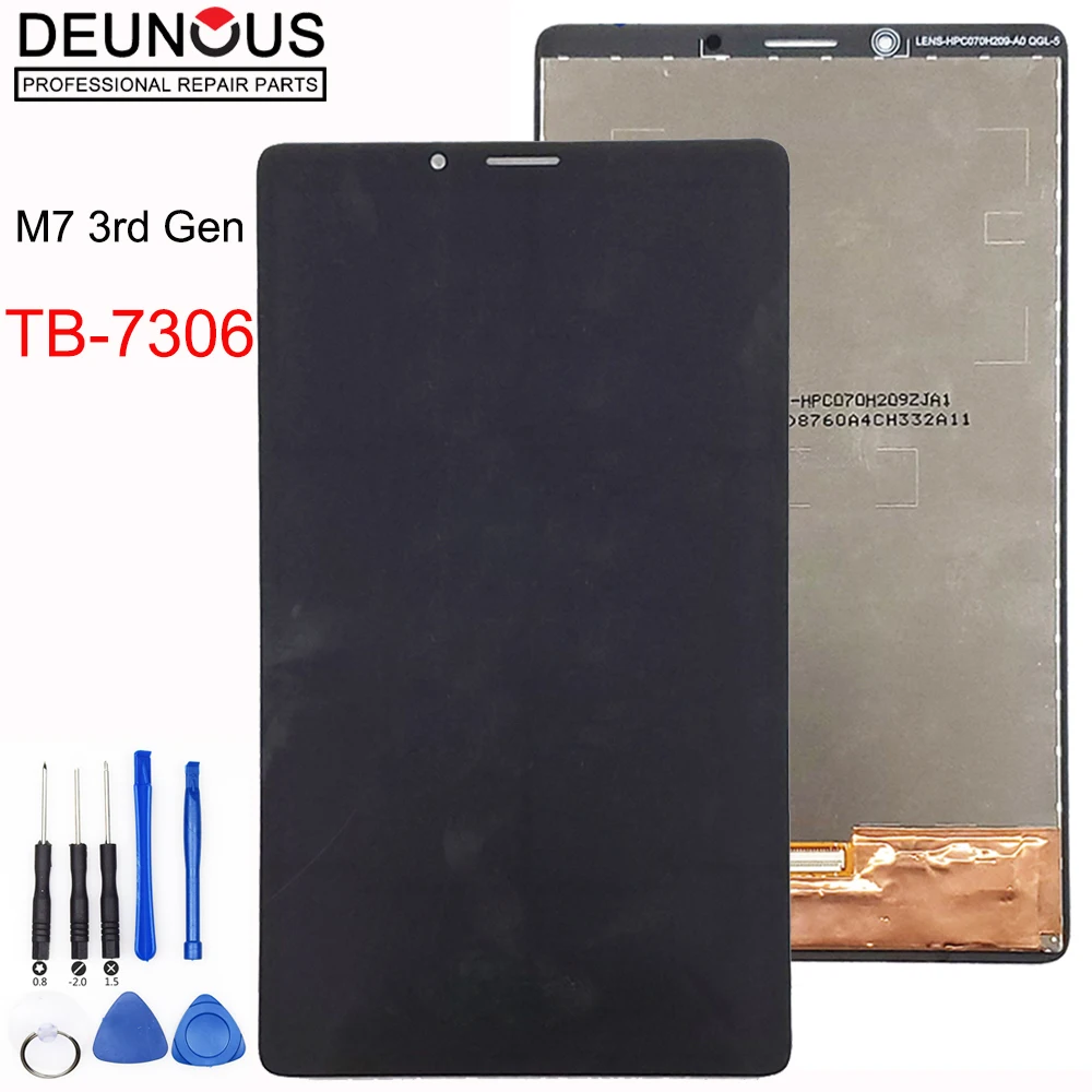 100% Tested LCD Display For Lenovo Tab M7 3rd Gen TB-7306 TB-7306F TB-7306X LCD Display Touch Screen Digitizer Assembly 7306 LCD