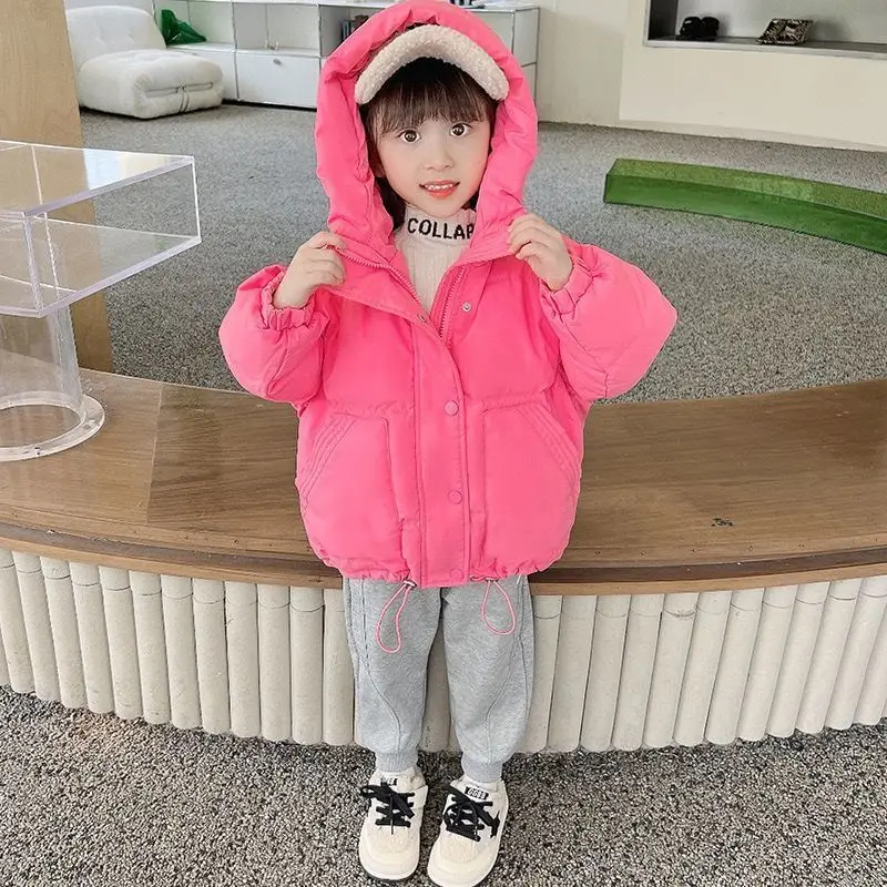 

Girls Down Cotton Padded Jacket Winter New Style Fashionable Korean Thickened Trendy Cozy for Medium Large Size Kids Outerwear