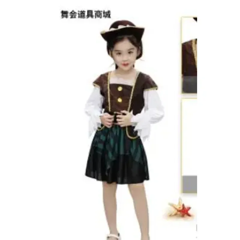 Kids Carnival Costumes Pirate Boys girls Jack Sparrow Cosplay Children Costume Caribbean Fancy Dress Party Ball Shows Costumes G