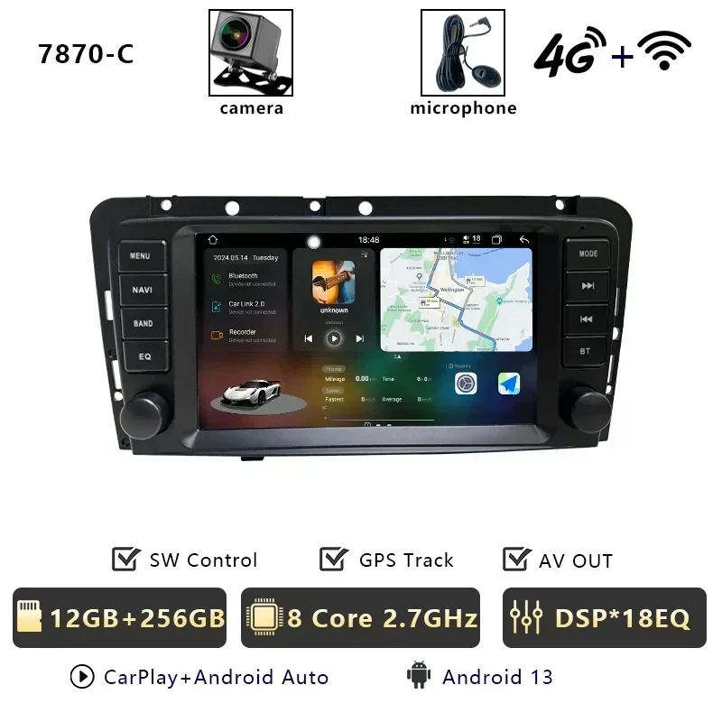CHSTEK Voor Volvo XC70 S60 V70 S40 V40 2005-2009 Autoradio Carplay Android 13 Navigatie Bluetooth WIFI 4G OEM Multimedia Speler