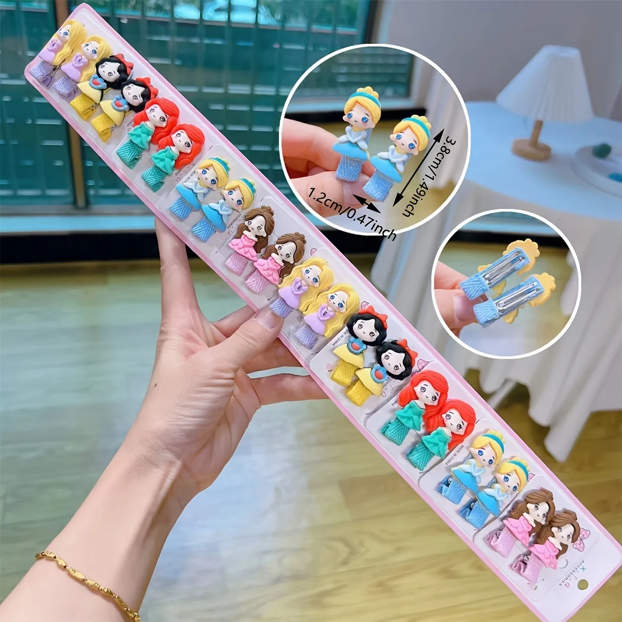 20pcs Cute Princess Series Enamel Hair Clips Cartoon Enamel Cute Women's Hair Ropes For Daily Wear Gift Ideal Hair Accessories
