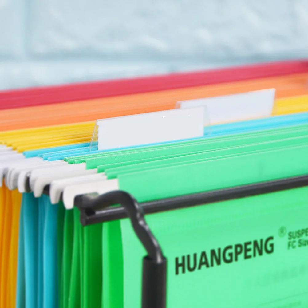 25Pcs Clear Plastic File Labels Reusable Folder Tabs for Office Student Teacher Hanging File ganization