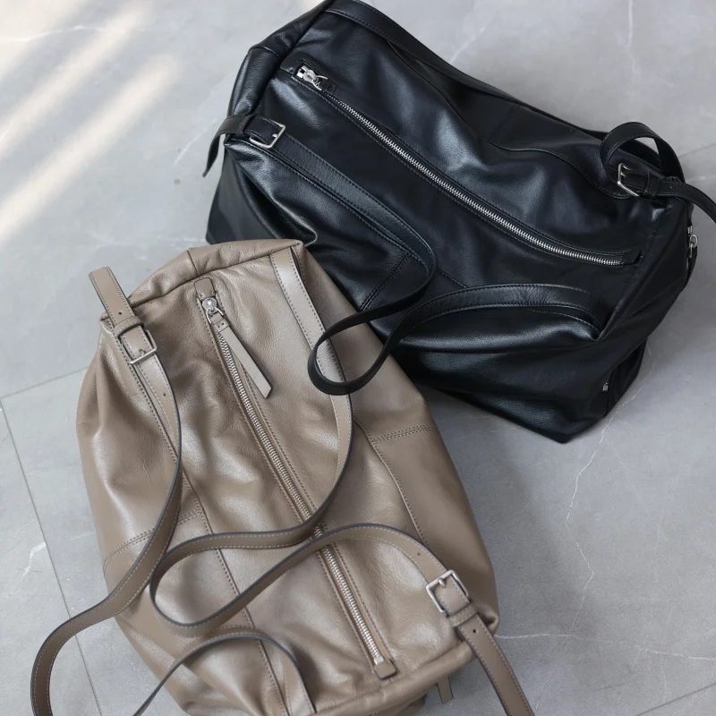 

Роскошные мягкие сумки на плечо большой емкости на молнии из натуральной кожи