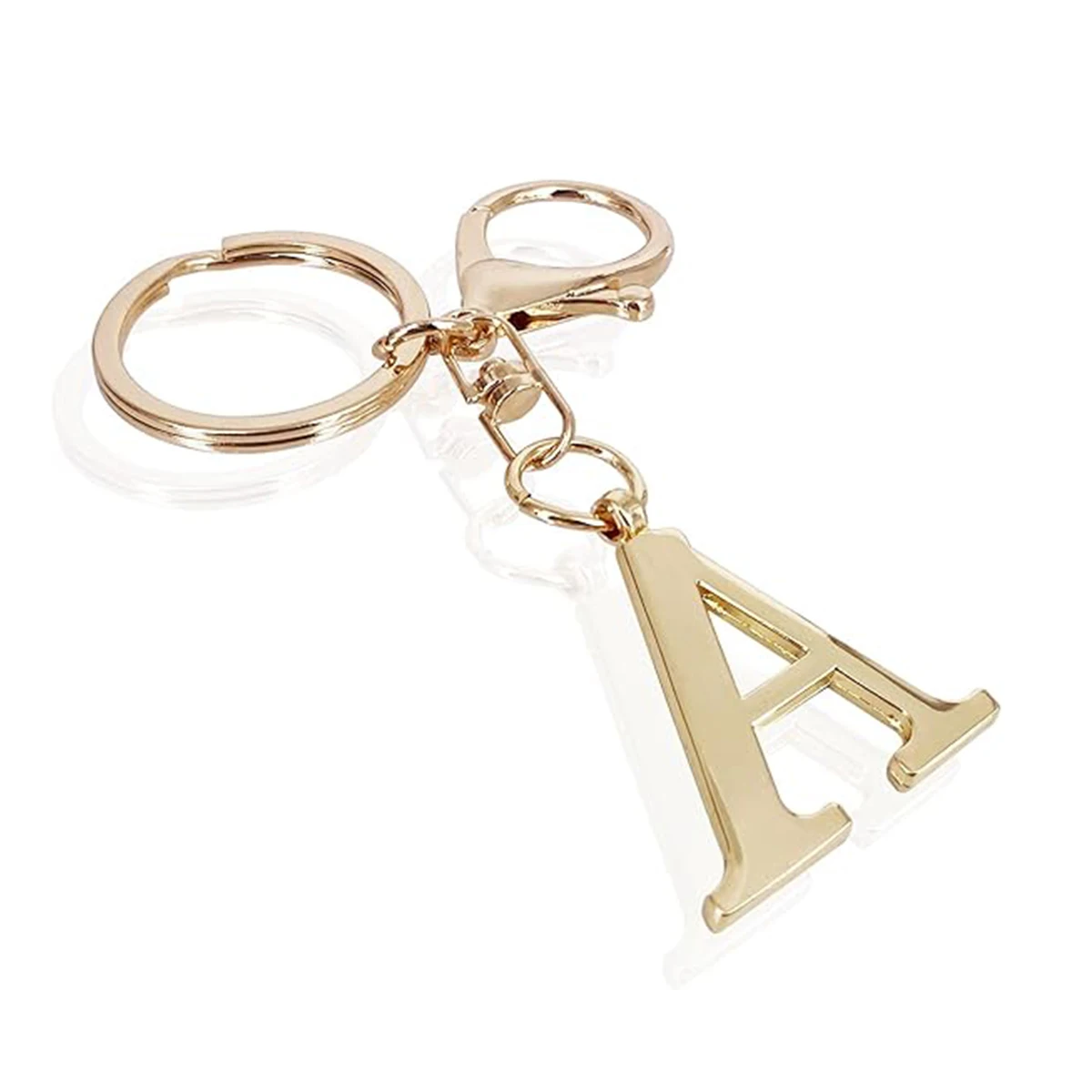 Stainless Steel Gold Letter A-Z Keychain Women's Men's Backpack Pendant Tote Metal Letter Pendant Initials Keychain