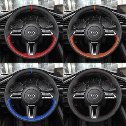 Custom DIY Car Steering Wheel Cover 100% Fit For Mazda 3 Axela 2019 2020 2021 CX-30 MX-30 2020 2021 Auto Interior Accessories