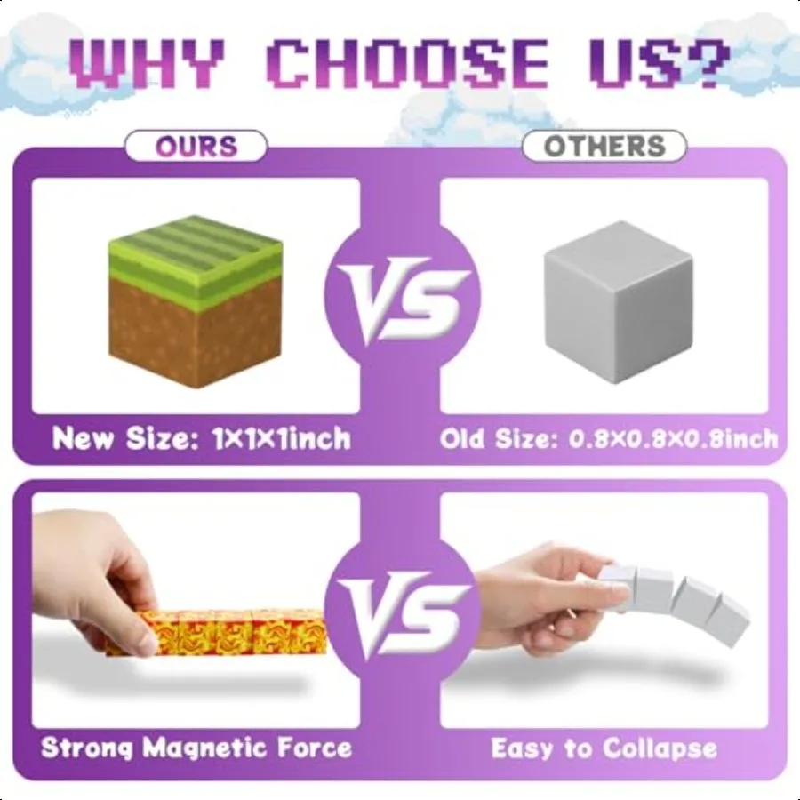 150 pçs blocos magnéticos jogo magnético brinquedos de construção 1 polegada empilhamento bloco cubo com ímã construção presente para idades 48 learni