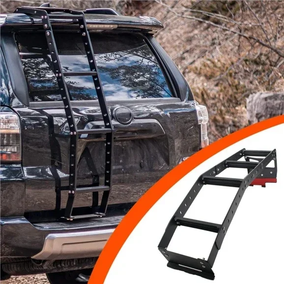 Factory direct sale black Rear Door Ladder car tailgate ladder steel  with steps for 4Runner 2010-2020