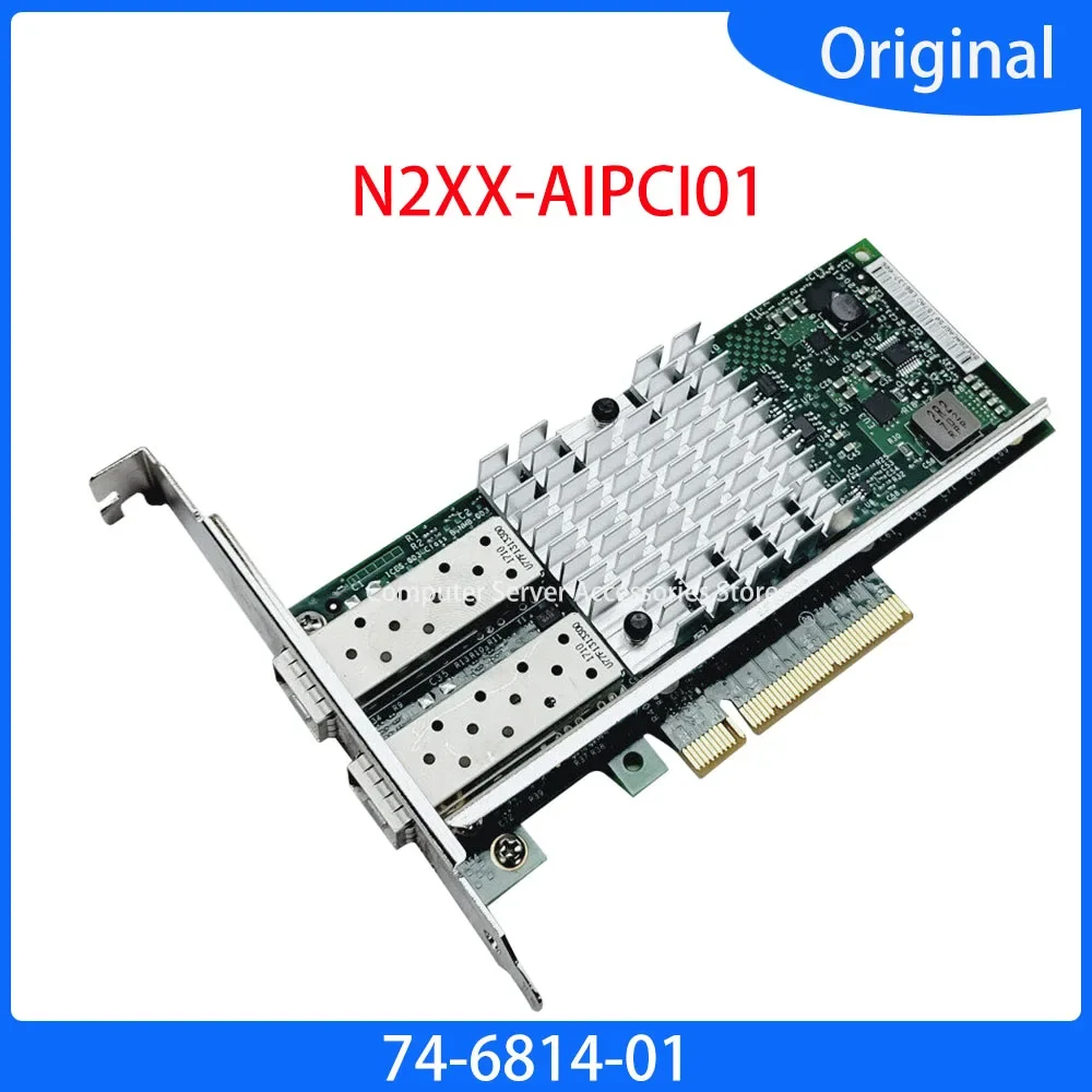 Original N2XX-AIPCI01 74-6814-01 High Profile 10GB Dual Port SFP Server Adapter Expansion Board Server Network Card X520-DA2