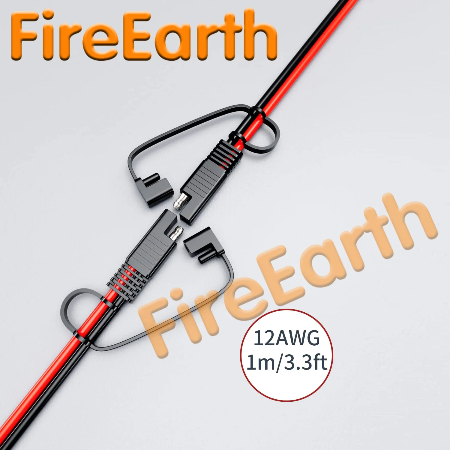 SAE Extension Cable 12AWG, SNLLMZI SAE to SAE Extension Cord DC Power Automotive Extension Cable for Solar Panels Cars Boats 1m