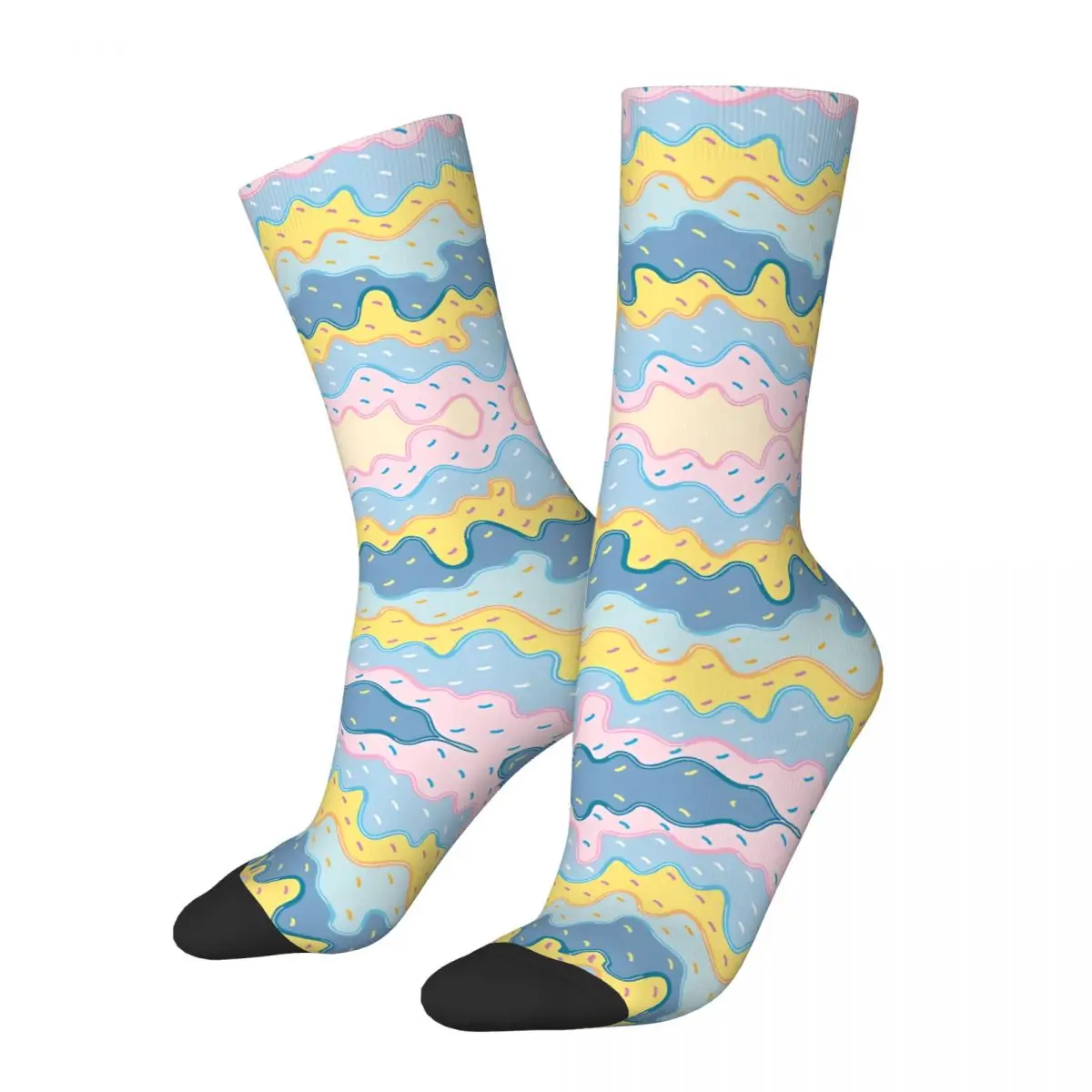 Melted Chocolate Vanilla Ice Cream Sock Printed Man Polyester