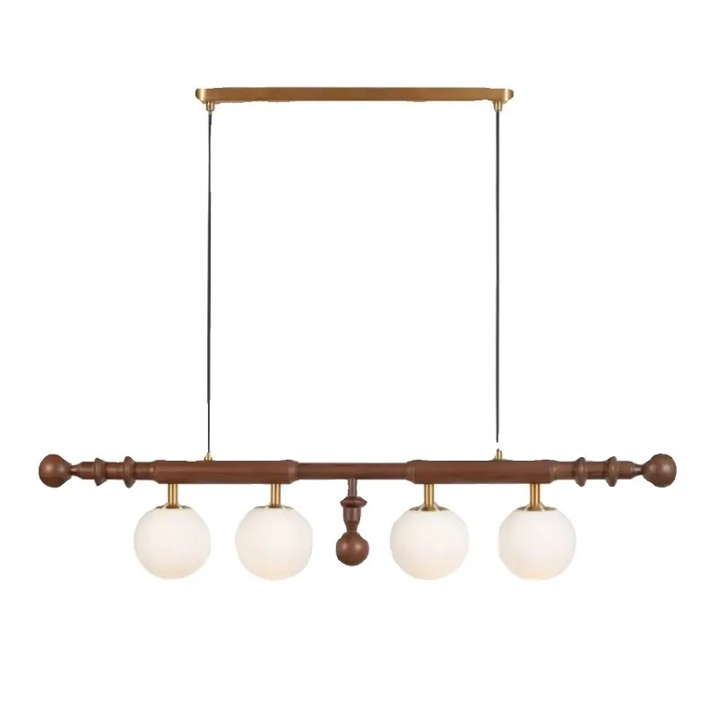 

French medieval restaurant chandelier American retro Nanyang style one-word strip light bar counter solid