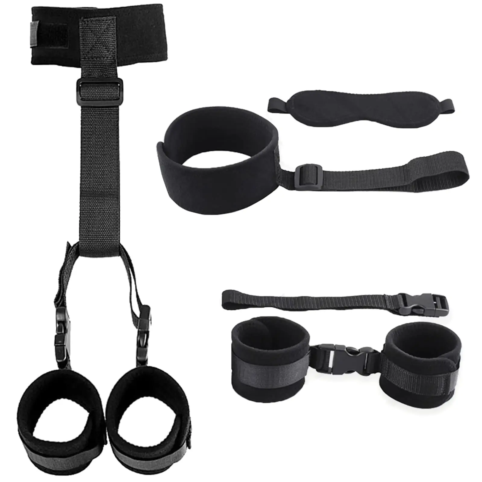 Sex Bondage Strap Wrist Thigh Cuffs BDSM Restraints Set Sex Toys for Women Restraints Bondage Sex Blindfold Couples SM Games