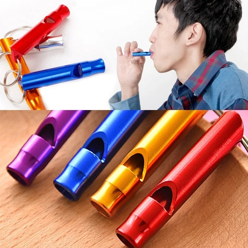 10 Pieces/set of Aluminum Alloy Small Whistle Keychain Outdoor Survival Camping Emergency Sports Safety Whistle