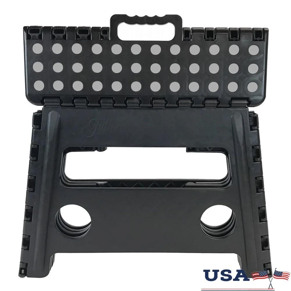 

Extra Wide Folding Step Stool Non-Slip Surface Compact Storage Safe Up to 300lbs Quick Reach Kitchen Cleaning 12.7 Inch