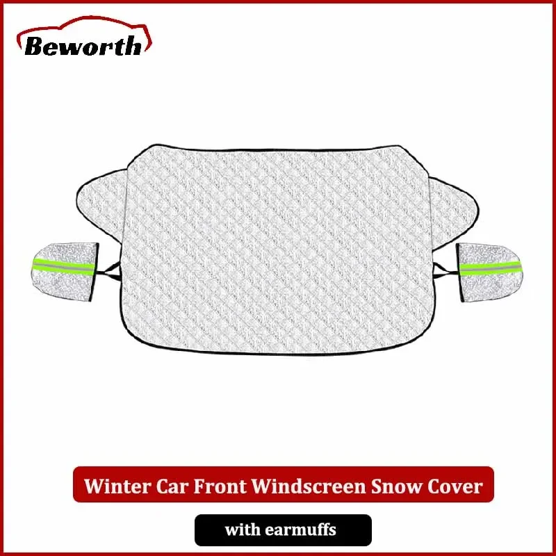 Universal Car Sun Shade Front Windscreen Cover with Earmuff Sunshade Winter Snow Ice Shiled Windshield Snow Waterproof Protector