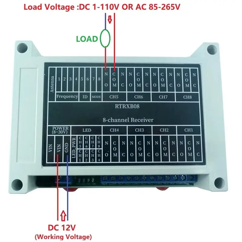 Winter Essential 8CH 433M Bidirectional IO Controller Point-To-Point Feedback Remote Controller Relay Swicth Module For Garage S