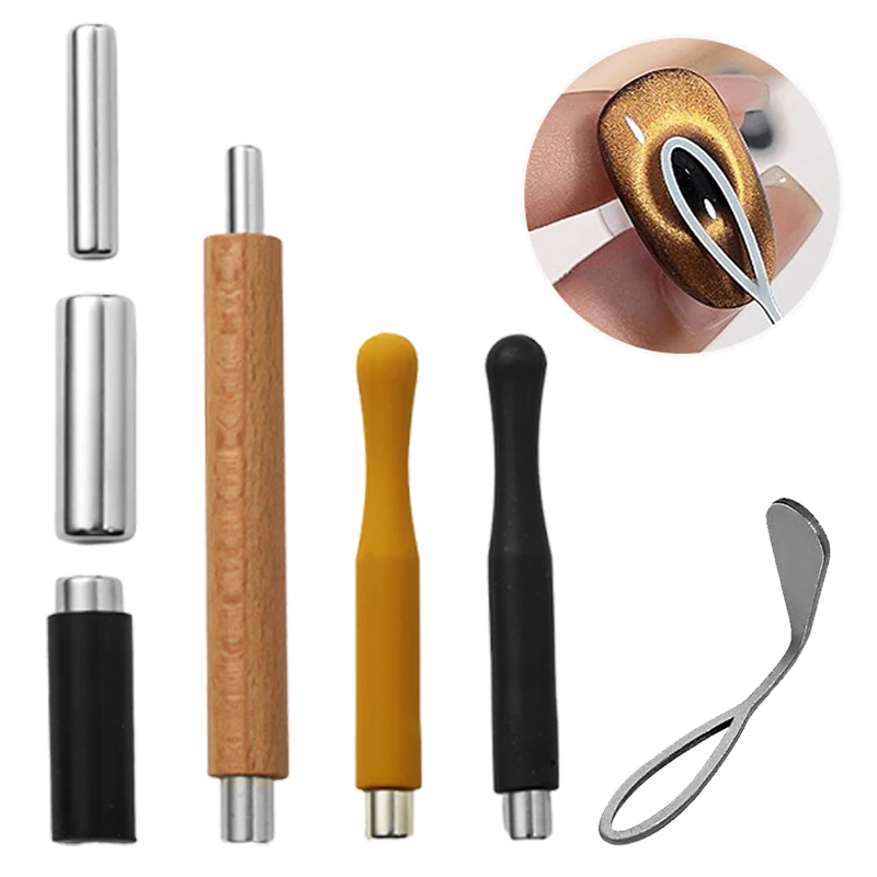 Ímã de unhas para design de olho de gato oco ímã folha de ferro 3d magnético olho de gato gel polonês arte do prego vara salão de beleza estúdio ou ca
