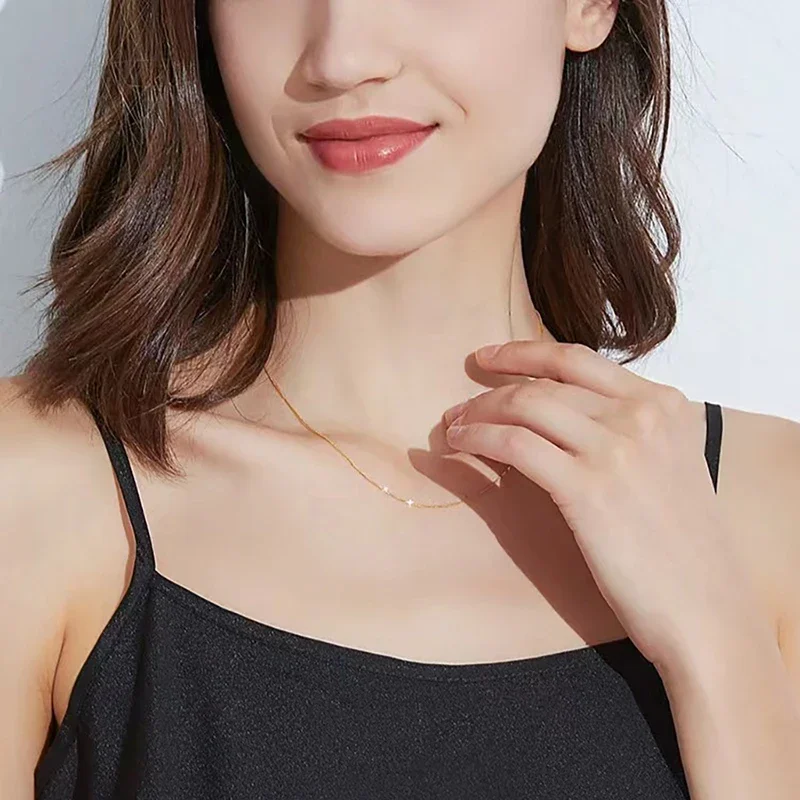 Rael 18K الذهب سلسلة سعر الأبيض الأصفر روز بيع الذهب الخالص Au750 قلادة أفضل هدية للنساء X2005