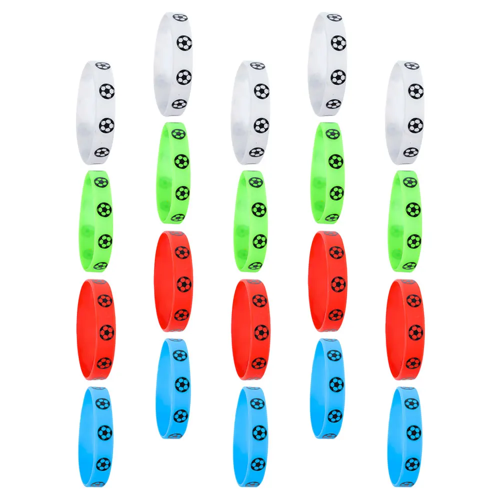 

20 шт. силиконовых браслетов с футбольной тематикой, легкие и удобные, для создания командного духа на спортивных мероприятиях, вечеринках и в качестве сувениров для болельщиков