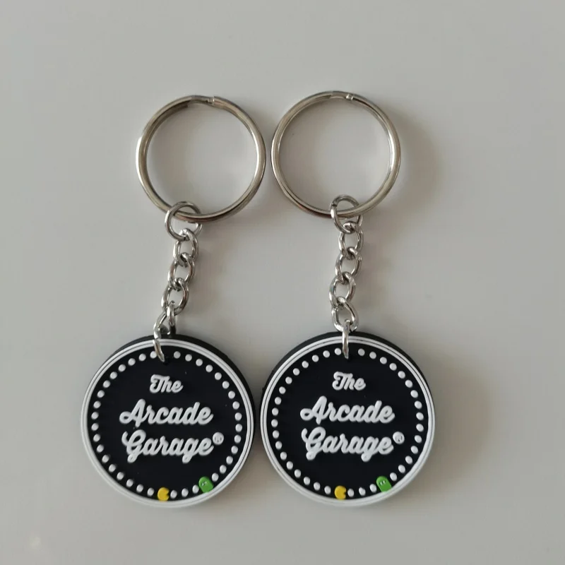 Customized Round Rubber Keychains Backside Blank Logo Key Ring Accessories Wholesale Free Shipping