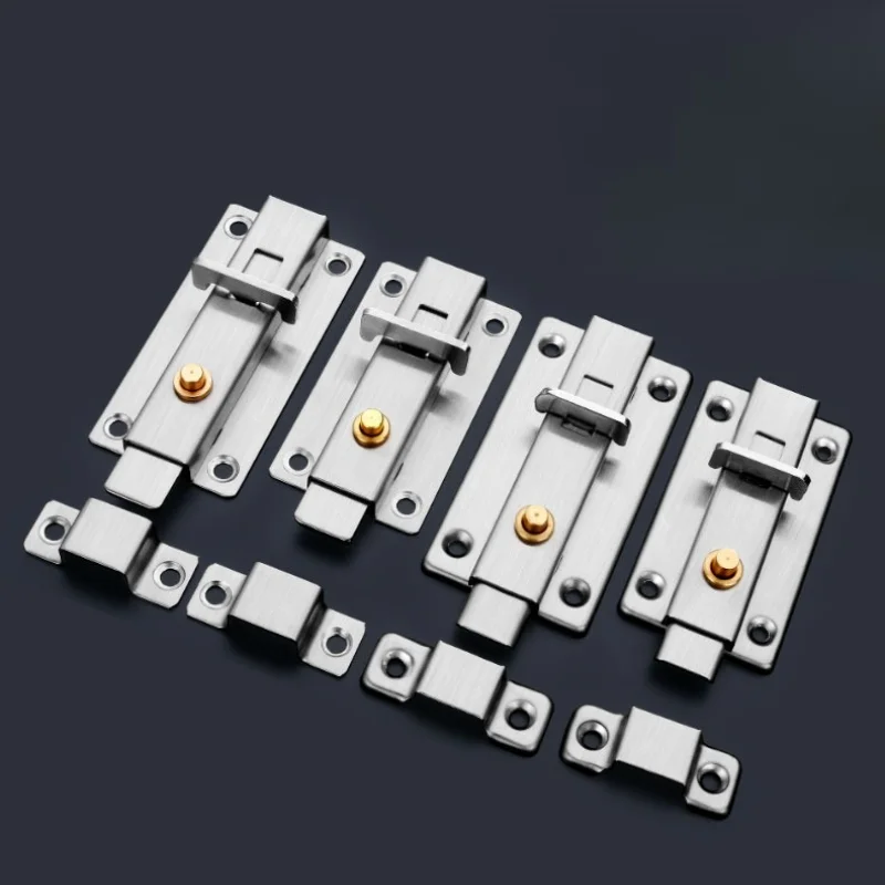 3/4/5 Inch Stainless Steel Thickened Self-elastic Latch Automatic Spring Latch Safety Anti-theft Lock Clip Hardware Latch Door