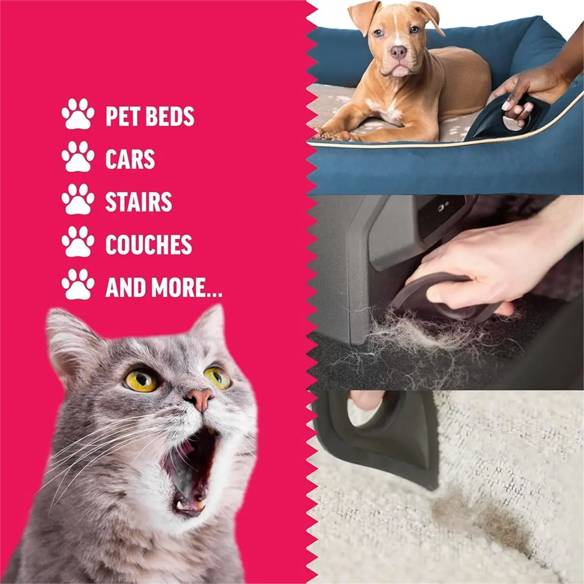 for Pet Hair Remover and Lint - Great for CAR - Cat and Dog Hair Remover for Couch, Furniture, Carpet