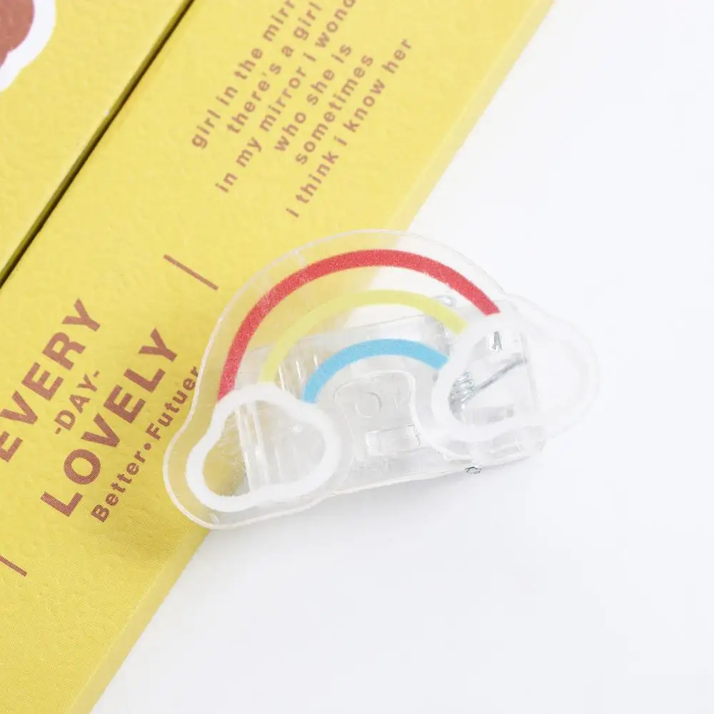 Desktop Organizer Cartoon Page Holder Index Clamp Binder Clip Transparent Clip Paper Clip Binder Clips Snacks Sealing Clip