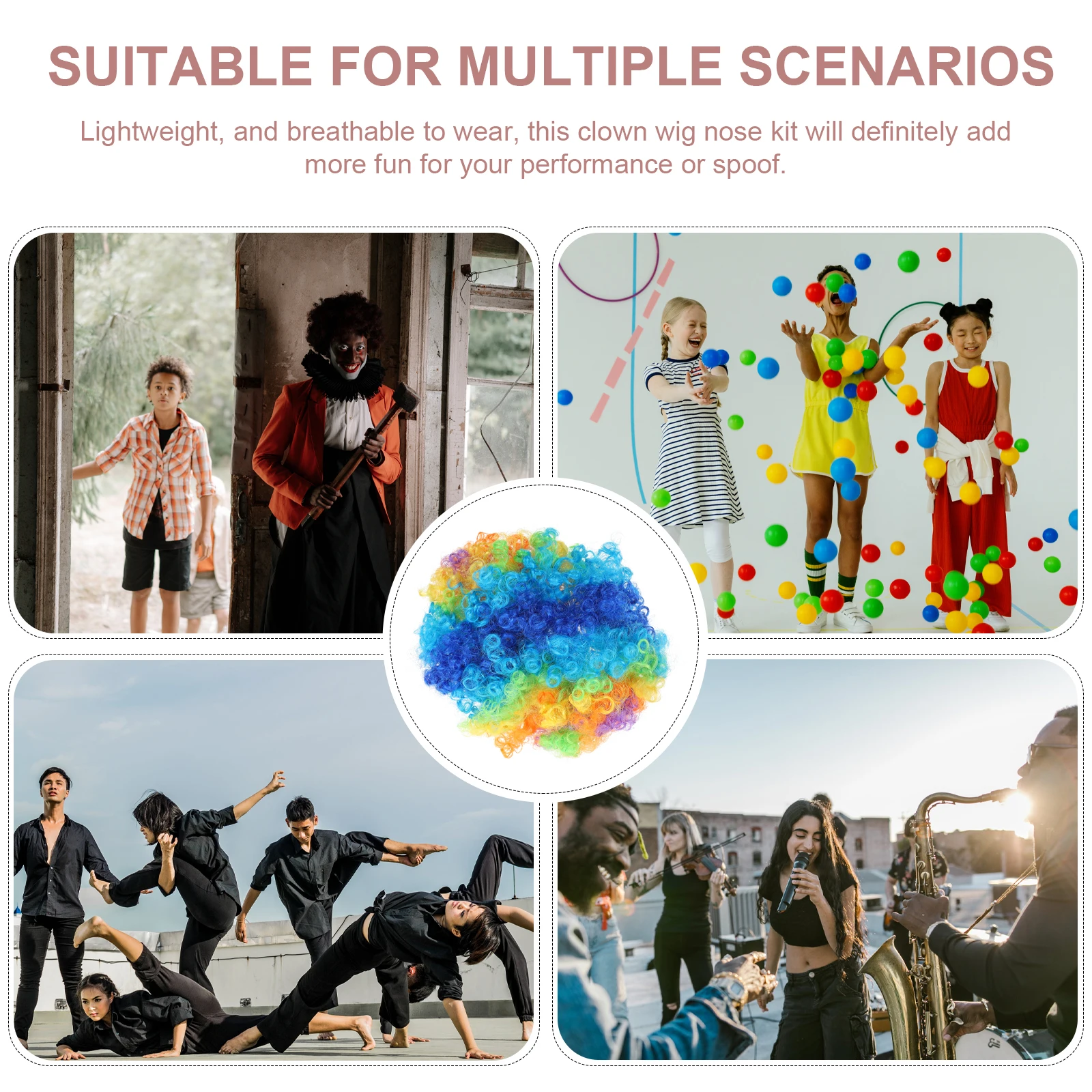 Clown Props Set Neusaccessoire voor Carnavalsfeest Halloween Maskeradekostuum Leuk Herbruikbaar Lichtgewicht Ademhaling