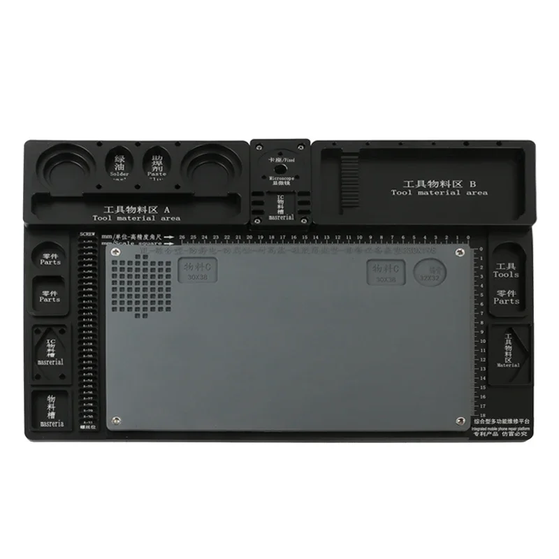 Multifunction da Liga de Alumínio Trinocular Microscópio Telefone Plataforma Reparo Solda Suporte Base Worktable para Câmera Vídeo