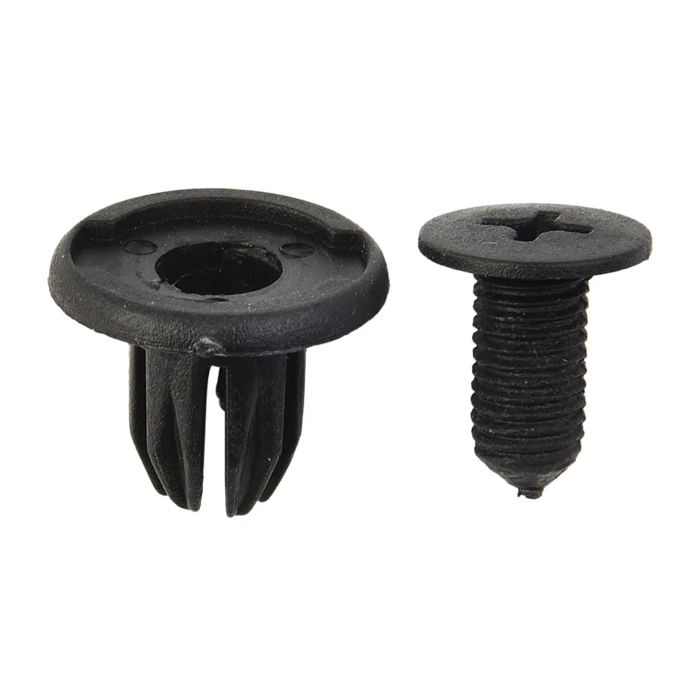 10mm Rivet Clip Moulding 50x Nylon Accessories Assortment Black Plastic Body Push Bumper Retainer Car Set Trim