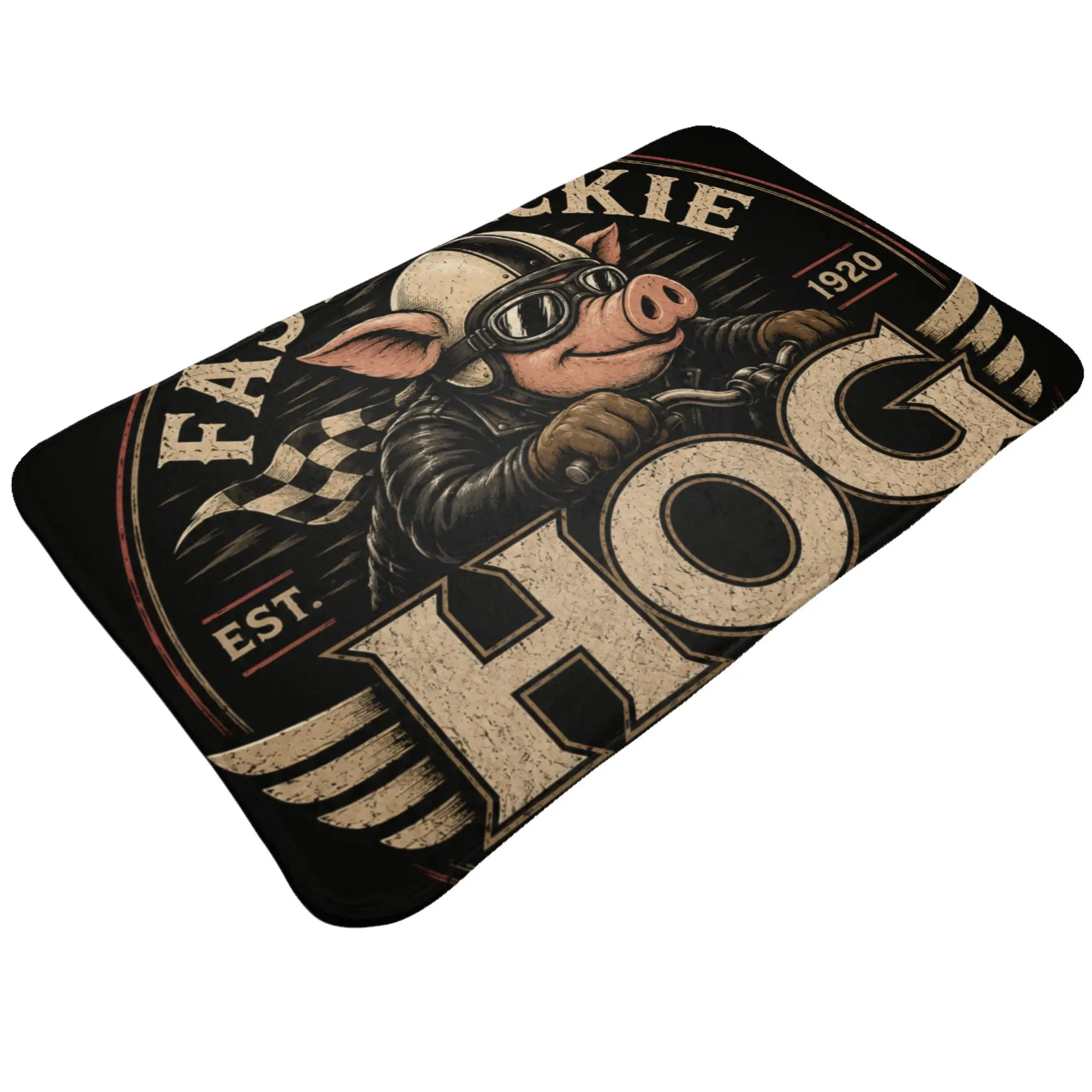 Fast Jackie Hog Vintage Badge Logo Anti-Slip Doormat Bedroom Mat  Floor Indoor Home Decorative