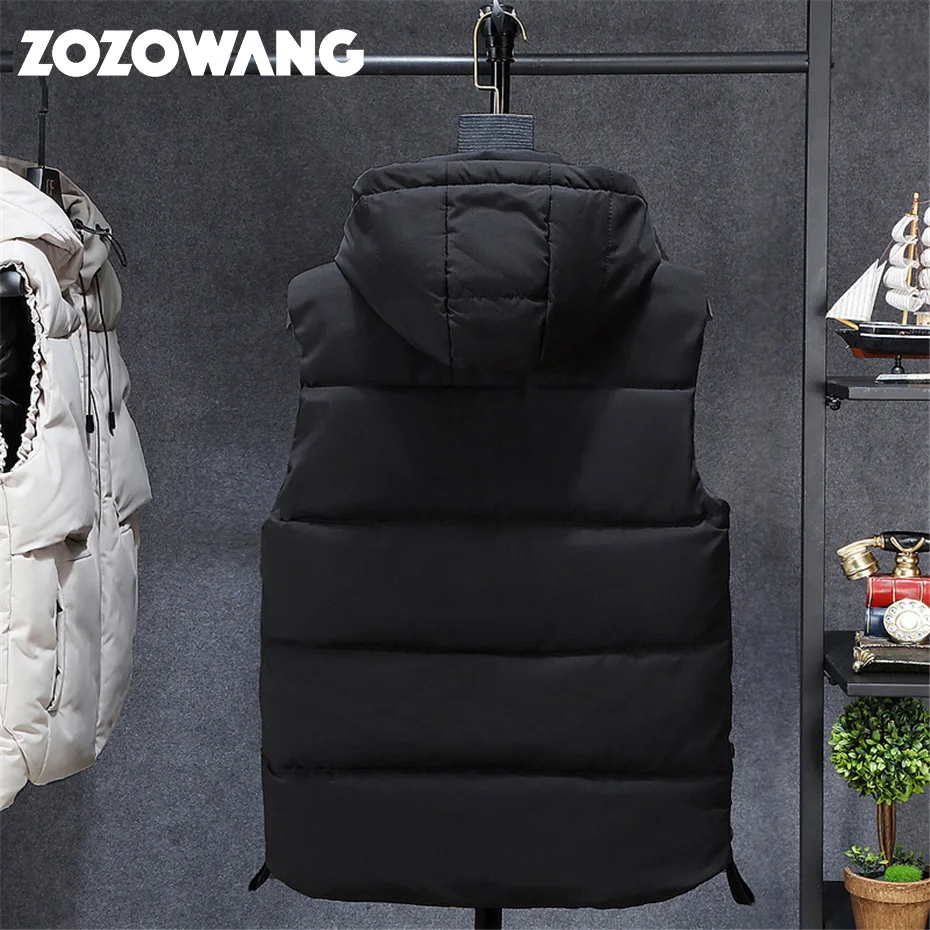 ZOZOWANG Camouflage Vest Men Winter Thick Vests Plus Size 8XL Sleeveless Jacket Male Casual Hooded Camo Vests Big Size 8XL